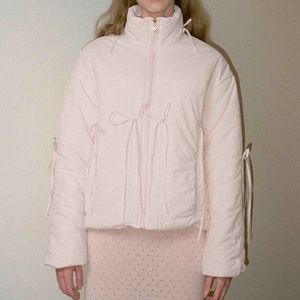 My Mum Made It Bow Puffer Jacket